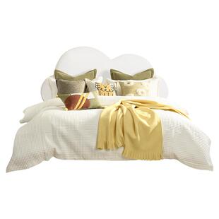 艾布之家样板间北欧简约现代黄白色床单四件套小辛巴主题儿童床品