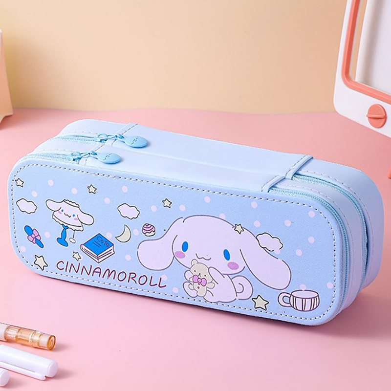 玉桂狗笔袋双层大容量拉链式的月桂狗笔盒女孩小学生大耳狗文具盒