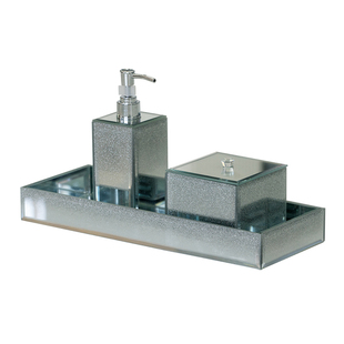 玻璃棉签收纳盒镶钻设计翻盖防尘香水小样精油收纳轻奢高级高颜值