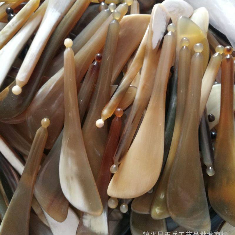 厂家批发牛角拔筋棒刮板脸部板刮痧筋眼专用拔全身通用刮痧牛角