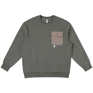 Lee × Saucony联名商场同款25秋冬新品宽松版圆领枯木灰男卫衣