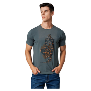 MCS男装源自万宝路春夏棉质圆领个性logo胸前印花短袖T恤男夏季款