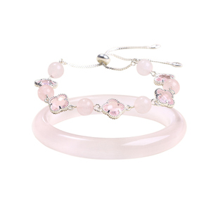 普陀山文创集四叶草手链手镯水晶女马粉粉黛佳人新中式文创礼物集