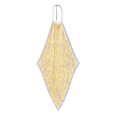 ANTIMOON唐人街珍珠 吊坠挂脖露背印花褶皱艺术辣妹度假丝巾上衣