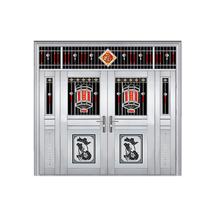 不锈钢四开门农村不锈钢进户入户大门不锈钢防盗大门四开子母门