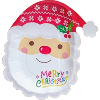 圣诞节派对布置圣诞老人纸盘横幅