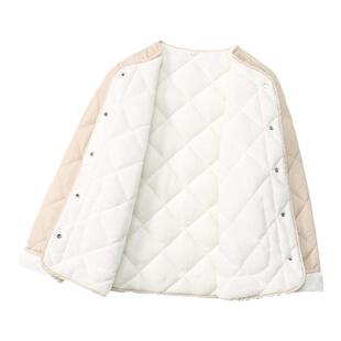 秋冬季新款棉衣女短款菱形格轻薄棉服加绒内穿贴身棉袄防寒短外套