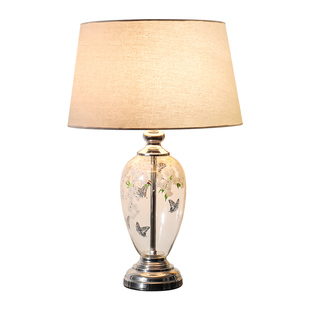 轻奢玻璃台灯客厅装饰台灯2026新款设计师家居书房主卧室床头灯具