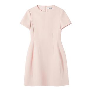 朗姿2025年夏季新款黑色气质收腰短袖女裙子法式高级感高知连衣裙