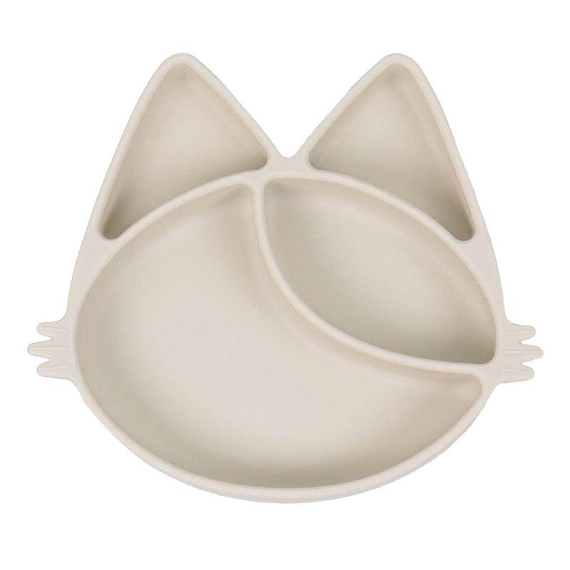 modui宝宝餐盘硅胶猫咪分格餐盘