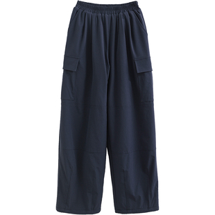 诺诺公主S1N初中生工装宽松休闲裤女春秋加绒青少年运动阔腿裤子