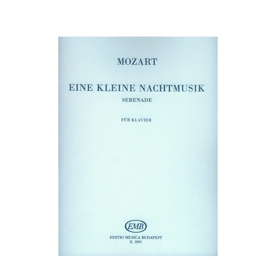 莫扎特 小夜曲 钢琴独奏 布达佩斯原版乐谱书 Mozart Wolfgang Amadeus Eine Kleine Nachtmusik Serenade for Piano Z 3991