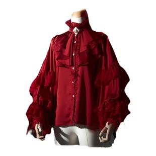 2026新款暗黑系衬衫蝙蝠袖宽松长Lolita衬衣洛丽塔姬袖哥特上衣秋