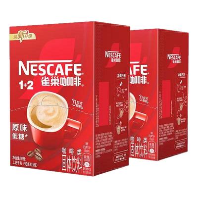 雀巢咖啡1+2原味三合一速溶咖啡特浓拿铁咖啡便携加班办公必备