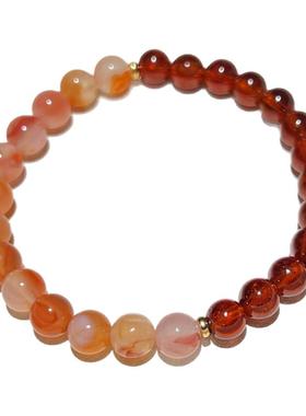「朱砂吻」天然石榴石玛瑙手链