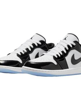 Air Jordan 1 Low AJ1 漆皮 白黑色男款低帮复古篮球鞋DV1309-100