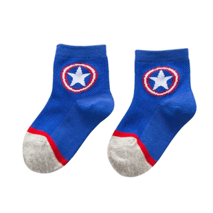 新款全棉儿童春秋中筒袜子男童英雄联盟卡通蜘蛛侠超人四季宝宝袜
