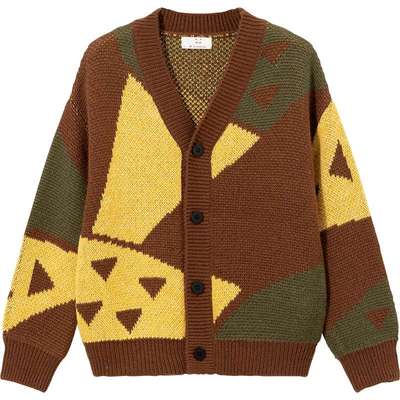 几何撞色提花工艺羊毛毛衣童装