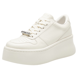 思加图新款百搭小白鞋厚底板鞋增高休闲鞋女鞋Y9310CM4