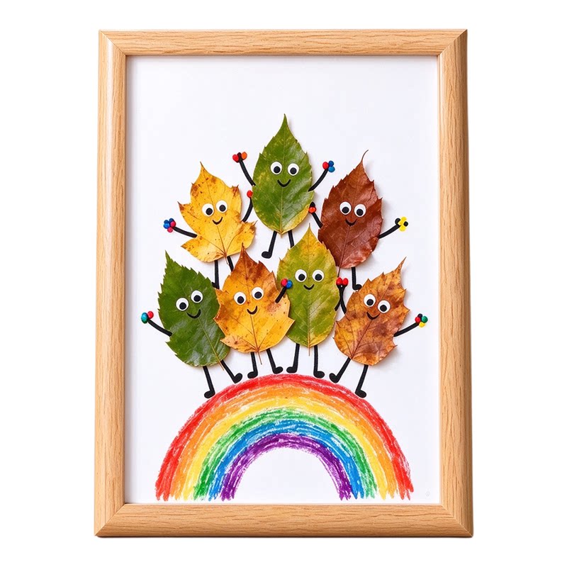 幼儿园秋季树叶贴画标本框