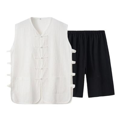 马褂加肥加大无袖背心坎肩唐装