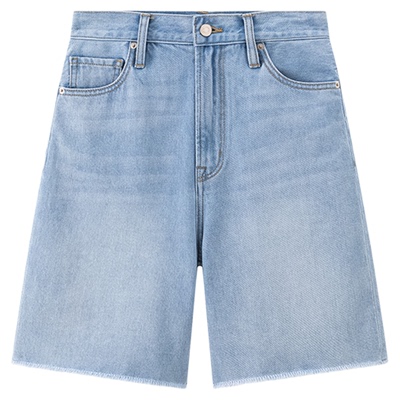 手擦猫须纯棉直筒5分牛仔裤女