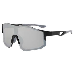 超大框大脸水银色防风骑行眼镜女反光登山护目镜运动跑步墨镜男款