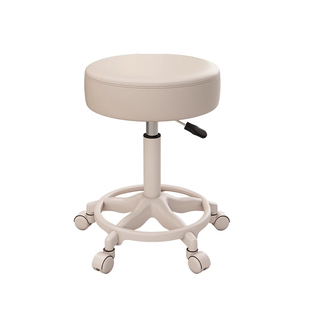 奶油风美容凳美容院滑轮凳子理发店美发大工凳升降靠背椅牙科椅子