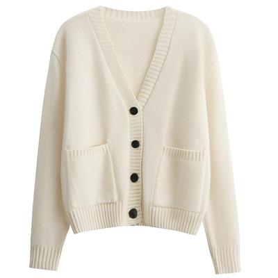 v领开衫毛衣女2025秋冬新款宽松慵懒风显瘦高级感加厚针织衫外套