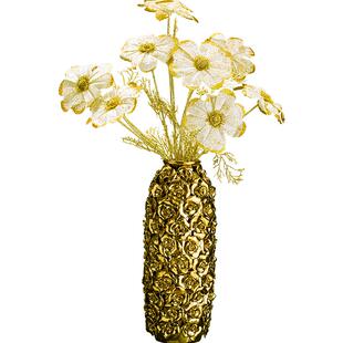 现代简约轻奢陶瓷玫瑰花瓶摆件创意客厅玄关样板房插花装饰工艺品