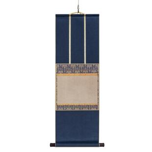 水韵墨影 中式卷轴空白宣纸挂轴288格子卷轴小楷毛笔书法禅意卷轴半生熟日式茶挂书房茶室茶空间装饰挂画卷轴