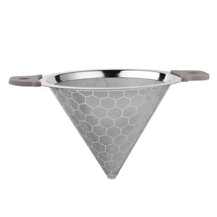 不锈钢奶茶桶双耳过滤网大号茶漏奶茶店用超细加密锥形漏斗滤茶器