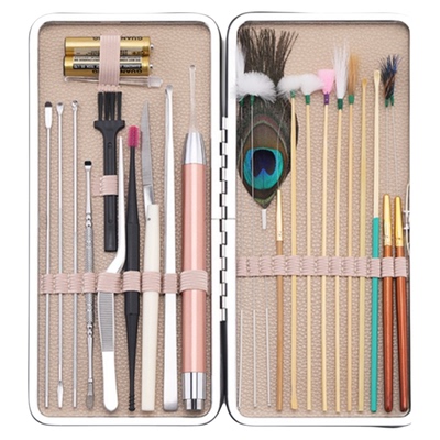 采耳工具挖耳勺鹅毛鸡毛马尾棒专业打掏耳朵毛毛神器耳朵掏耳套装