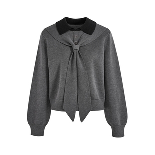 阔色灰色毛衣裙子两件套25秋冬季穿搭新款女学院miu系针织套装