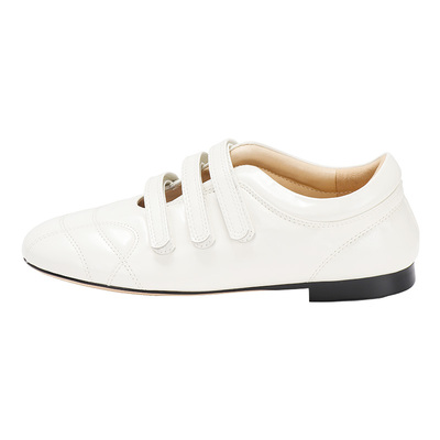 法式玛丽珍马皮手工休闲保龄球鞋