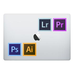 4张设计师软件adobe软件图标贴纸笔记本电脑macbook个性局部贴画
