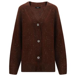 COCOBELLA美拉德穿搭细闪亮片秋冬加厚针织开衫女毛衣外套MZ189-2