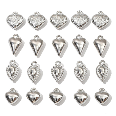 白K色爱心吊坠手工CCBDIY