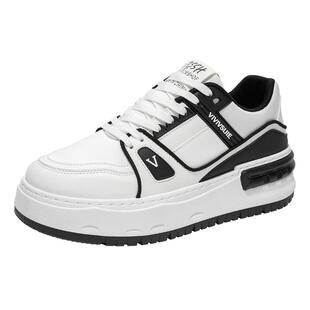 网红爆款男鞋2025秋季新款潮牌高级感痞帅休闲板鞋厚底增高平底鞋