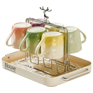 水杯套装家用客厅陶瓷水具套装2026新款高颜值渐变马克杯咖啡杯