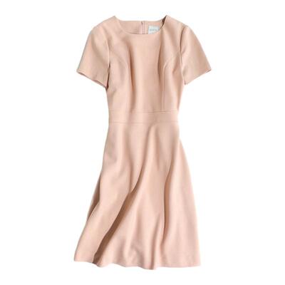 通勤A字纯色大摆连衣裙