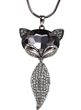 毛衣链长款百搭高档狐狸吊坠