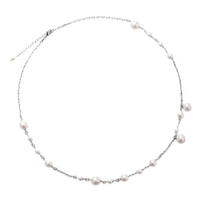 嘻哈复古珍珠项链男女