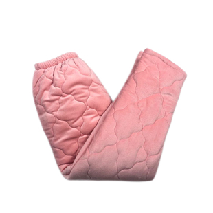 秋冬季三层加厚加绒女士夹棉睡裤长裤保暖珊瑚绒家居裤睡裤女加厚