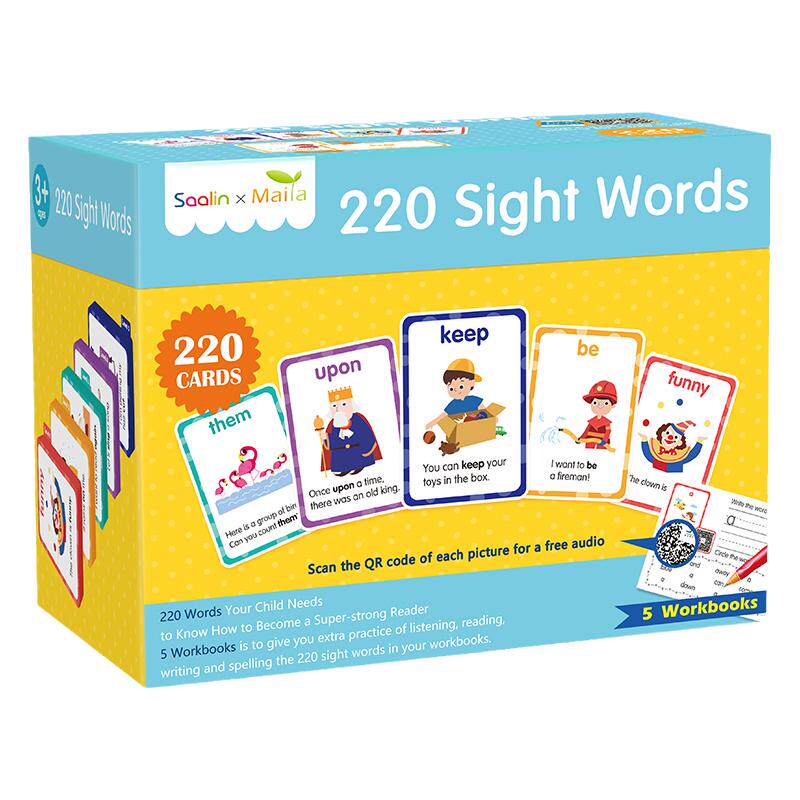 莎林220高频词闪卡Sight Words自然拼读点读版幼儿园英语单词学习