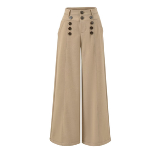 棉洋复古宽松低腰西装拖地裤女松弛老钱风绒感扣饰慵懒阔腿休闲裤