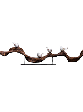 喜上枝头新中式禅意树脂摆件