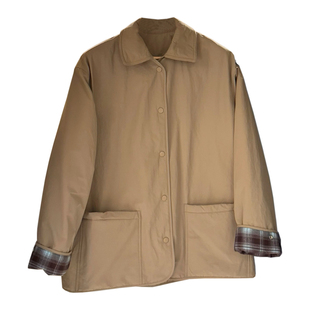 白鸭绒内胆 重工老钱感巴恩风风衣外套羽绒服 内里纯棉格子2025冬