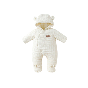 新生宝宝衣服冬天保暖外出抱衣包脚婴儿连体衣秋冬季加厚款棉服袄