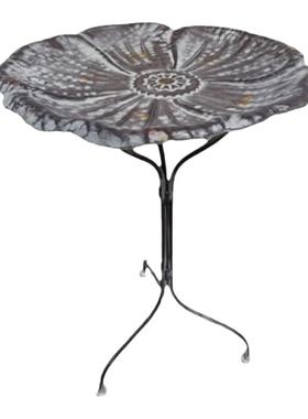 复古风庭院落地式铁艺喂鸟器花架